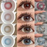 2pcs 14.5mm Big Diameter Colored Contacts Glossy High Moisture Half Yearly Lenses for Daily Wear 0.00D No Power