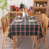 Christmas tablecloth Green Plaid Photo Atmosphere Resort Home Textile 2024 New Year table cover for Family Gathering Restaurant