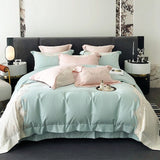 1000TC Egyptian Cotton Flowers Embroidery Luxury Pink Bedding Set Duvet Cover Flat/Fitted Bed Sheet Pillowcases 4Pcs