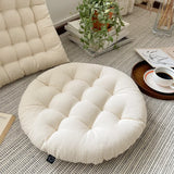 2025 high-end tatami round dining chair strap chair cushion Japanese simple white square seat cushion sedentary