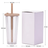 700ml,Double-Layer Straw Cup/MUG,Drinkware,Environmentally Friendly Plastic,Large Diameter,Transparent Milk Tea Cup,Holiday Gift