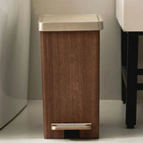 Wood Grain Garbage Bin High-end Household Garbage Storage Sealed with Lid Double Opening Design Kitchen and Bathroom Garbage Bin