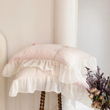 Pink Romantic Lace Princess Wedding Bedding Set Lyocell Bamboo Fiber Soft Silky Duvet Cover Flat/Fitted Bed Sheet Pillowcases