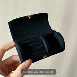 Portable Velvet Jewelry Box with Compartments Compact Travel Jewelry Organizer for Rings Earrings Bracelets Storage Case Gift
