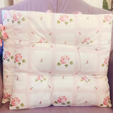 Romantic Pink Rose Printed Chair Cushion Home Decorative Cushion Bedroom Dormitory Square 40x40cm Chair Cushion Pastoral Style