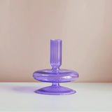Lilac Glass Candlesticks Candle Holders Wedding Table Centerpieces Nordic Home Decoration Christmas Gift Glass Candle Holder