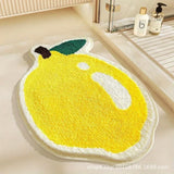 Wool Fruit Shaped Bath Rug  Non Slip Bathroom Mat Soft Decorative Floor Carpet for Bedside Living Room Nursery