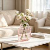Handbag Shaped Glass Vase Creative Bubble Glass Flower Container Hydroponic Vase for Home Desktop Decoration