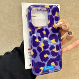 Retro Gradient Pink Texture Laser Phone Case For iPhone 17 16 Pro Max 15 14 13 12 11 XS 7 8 Plus 16E Stylish Leopard Print Cover