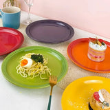 French Rainbow Underglaze Color Plate Vegetable 9-inch Ceramic 7-inch Vegetable PlateRainbow Color Western Food Trays