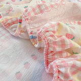 Spring/Summer 2025 Single Item Bed Hat Class A Cloud-sensing Cotton Double-layer Yarn Mattress Cover Printed Cartoon Bedspread