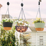 Resin Plastic Hanging Basket Planter for Indoor Outdoor Plants Wall Mounted Decorative Flower Pot with Durable Hanging Planter