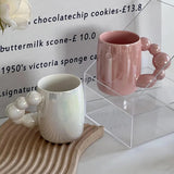 Large Capacity Ceramic Coffee Milk Cocoa Mug Gourd Bead Handle Home Bar Beer Cocktail Glass INS Decor Party Buffet Drinking Cup