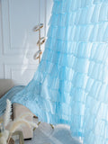 Modern Fashionable Blue Ruffles Skirt Semi-blackout Curtains for Living Room Girl's Bedroom Romantic Cupcake Layers Cortinas