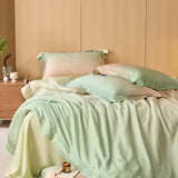 Gradient Luxury Bedding Set Lyocell Soft Silky Cool Feeling Antimicrobial Duvet Cover Flat/Fitted Bed Sheet Pillowcases 4Pcs