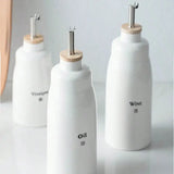 Ceramic Oil Bottle Pot Soy Sauce Vinegar Leakproof Bottle Condiment Jar Creative Metal spout spice bottle‌ condiment dispenser