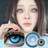 Eye Eyes Color Contacts Colored Contact Lenses Lens Small Pupil Enlarging Cosplay Blue Soft 2Pcs 1 Year Use