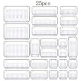 Multifunctional Transparent Drawer Organizer Set (4/8/13/25/28-Piece Sets) — For Storing Cosmetics, Jewelry, and Office Supplies