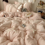 Bedding Princess Wind Super Soft Naked Sleeping Washable Four-piece Set Quilt Cover Sheet Student Dormitory Three-piece Set