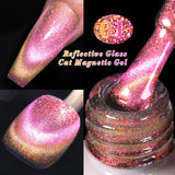 10ml Pink Gold Water Light Cat Magnetic Gel Polish HEMA TPO FREE Aurora Glitter Crystal Soak Off UV Varnish Manicure