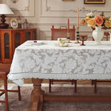 French Medieval Style Table Cloth Black Lace Rose Relief Gauze Lotus Leaf Fungus Edge Table Cover Decor Coffee Table Protector