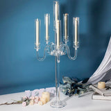 5 Arms Acrylic Cylinder Vase Wedding Center Piece Candlestick Table Decoration Candle Holder for Wedding Props 2/5/8/10pcs