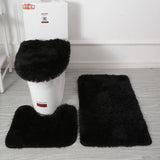 3Pcs/set Bath Mat Set Soft Fluff Shower Carpet Non-slip Floor Mat for Bathroom Toilet Rugs Toilet Lid Cover Bathroom Products
