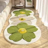 Ikeehome  Irregular Flower Bedside Carpet Cute Girl Long Carpet Three Flowers Creative Living Room Sofa Floor Mat Blanket Soft Foot Pad IG