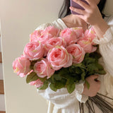 30 Simulated Roses Realistic Touch with Fake Flowers Valentine's Day DIY Wedding Party Home Decoration Pink Rose Eternal Flower