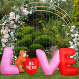Ikeehome  OurWarm 9FT Long Valentines Inflatables Love Letters with Lovely Bear, Valentines Day Decor Blow Up Yard Decor for Wedding Lawn