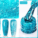 Reflective Glitter Gel Nail Polish Sliver Champagne Sparkling Sequin Semi-permanent Varnishes Soak Off Nail Art Deco