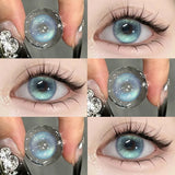 2PCS Contact Lenses Colored Lenses for Eyes with Diopters Green Natural Lenses Cosmetics Beauty Pupils Yearly