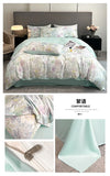 Flower Printed Duvet Cover Set Satin Silk Bed Cover Sets for Summer Queen/King Size Silky plumones de cama Coolling Bedding Set