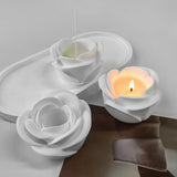 Flower Candlestick Silicone Mould Cement Plaster Rose Candle Holder Mold Candle Holder Molds Long Pole Candle For Artisan Gifts