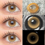 Monaco Brown Prescription Colored Contact Lenses 14.2mm Multichrome Natural Soft Lens Daily Eyewear