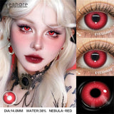 Vampire Red Eye Lenses Halloween Colorful Contact Lenses Devil Cosplay White Anime Eye Lens with Pink Pupils for Partie