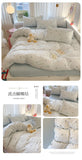 Knitted Class A Bedding Set Floral Style Bed Linen Set Soft Double Yarn Four-Piece Set Quilt Cover Set Bed Sheets Gift for Home