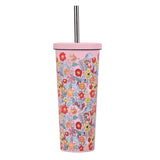 830ML Large Hole Thermos Cup With Straw And Pattern,Mug,Double Layer Stainless Steel Vacuum Flasks,Portable Insulated Water Cup