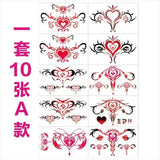 5Pcs Set sexy Temporary Tattoo Sticker Love Sexy Succubus Tattoo Cover Scars Temptation Pink Waist Lasting Fake Tattoo for Women