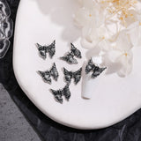 10PCS Gothic Style 3D Alloy Nail Art Charms Skeleton Cross Accessories Parts For Halloween Nail Decoration Design Supplies Tool