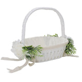Hand Woven Flower Girl Basket Lightweight Romantic Wedding Basket Multifunctional Fruit Basket for Ceremony Decoration