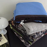 American Printed Cotton Summer Quilt Skin-Friendly Naked Sleeping Comforter for Adults Student Dorm Lightweight Soft Bedspread