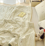 Washed Cotton Printed Summer Quilt Air Conditioner Thin Quilt Machine Washable Lightweight Single Double Bedding Soft Breathable