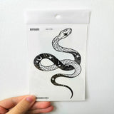 Rocooart Big Size Black Snake Temporary Tattoo Stickers For Women Men Body Waist Waterproof Fake Tatto 3D Cobra Snake Tattoos