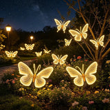 LED Dynamic Simulated Butterfly Decorative , Wings Can Vibrate, Night Wedding Party Hotel Garden Room Lawn Butterfly Decoration