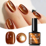 10ml Brown Cat Eye Gel Nail Polish Golden Magnetic Gel Polish Semi Permanent Soak Off UV LED Nail Art Varnish All Seasons