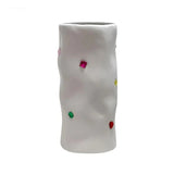 Simulation Inlaid Gemstone Ceramic Vase Flowers Pots Desk Decoration Flower Arrangement Floral Vases Room Aesthetic Decor