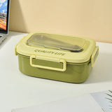 Portable Lunch Box, Lunch Container for Kids, Double Bento Box with Tableware, Microwaveable Food Storage Container