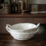 Grasping Irregular Two Ear Bowl ins Matte Ceramic Light Food Bowl Japanese Soup Noodle Bowl Salad Bowl