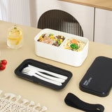 Child's Lunchbox with Tableware Portable Compartmentalized Bento Box School Snack Holder Microwave-safe Food Storage Container